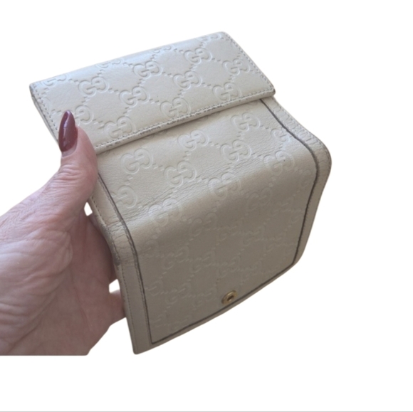 Gucci Guccicima Gold Accent Beige Leather  Wallet - Picture 9 of 11
